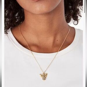 Kate Spade Picnic Perfect‎ Pave Bumble Bee Pendant gold tone necklace new